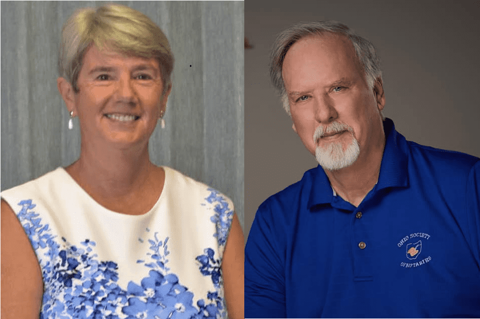 Jill and Roger Rill in blue shirts - donor spotlight